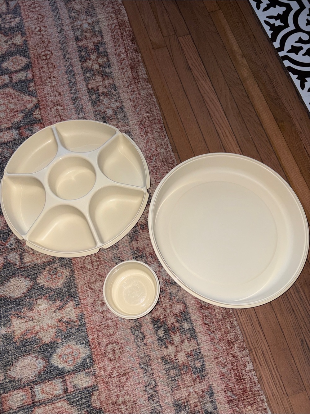 Vintage Tupperware Sectioned Serving Tray Set